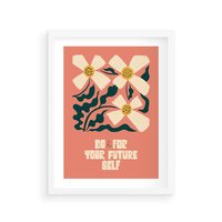 Plakat w ramie 30x40 - Mgliste Refleksje - nowoczesny plakat, różowe tło - rama biała