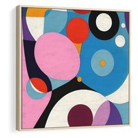 Obraz w ramie 50x50 - Kolorowe Ulotności - abstrakcyjny obraz olejny, żywe kolory - rama drewno