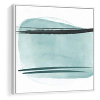Obraz w ramie 80x80 - Turkusowy Świat - minimlizm, abstrakcja - rama biała