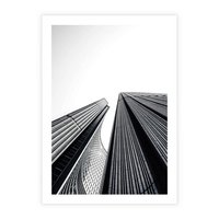 Plakat bez ramy 50x70 - Monochromatyczna Wizja - architektura, wysoki wieżowiec