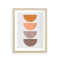 Plakat w ramie 40x50 - Minimalizm i Geometria - minimalistyczny obraz, mid-century styl - rama drewno