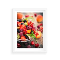 Plakat w ramie 30x40 - Smakowite Porywy - owoce, jedzenie - rama biała