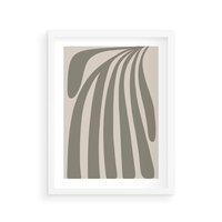 Plakat w ramie 40x50 - Beżowa Delikatność - nowoczesna sztuka, plakat modern - rama biała