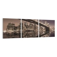 Obraz na płótnie 150x50 - Most na nocnym horyzoncie - most, noc