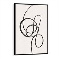 Obraz w ramie 70x100 - Migotliwa Kreatywność - abstrakcyjne szkicowane linie, minimalizm - rama czarna