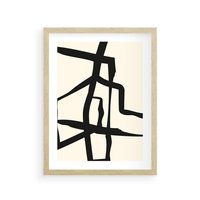 Plakat w ramie 50x70 - Impresje Wymiaru - linie, abstrakcja - rama drewno