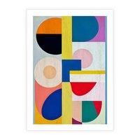 Plakat bez ramy 40x50 - Harmonia Kolorowych Impulsów - abstrakcyjne geometryczne kształty, olejny obraz