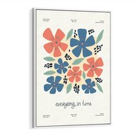 Obraz w ramie 50x70 - Kształtując Marzenia - kwiaty, nowoczesna abstrakcja - rama biała