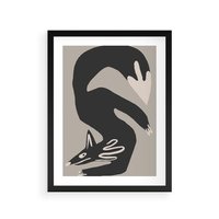 Plakat w ramie 50x70 - Ekspresja Skandynawskiego Światła - skandynawska sztuka, lis - rama czarna