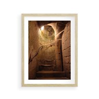 Plakat w ramie 50x70 - Perspektywa uliczki - uliczka, perspektywa - rama drewno