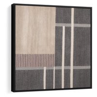 Obraz w ramie 50x50 - Harmonia skradzionych odcieni - symetryczne, geometryczne pasy - rama czarna