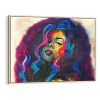 Obraz w ramie 120x80 - Bujna Ekspresja - grafika komputerowa, przypomina obraz olejny - rama drewno