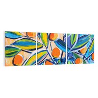 Obraz na płótnie 150x50 - Cytrusowa Abstrakcja - abstrakcja, owoce cytrusowe
