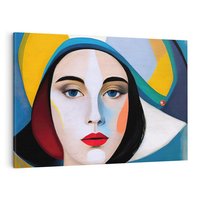 Obraz na płótnie 100x70 - Kształtujące Widzenia - abstrakcyjny obraz olejny, portret twarzy kobiety