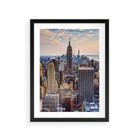 Plakat w ramie 50x70 - Manhattan - Wieżowce Nowego Jorku - Manhattan, Nowy Jork - rama czarna