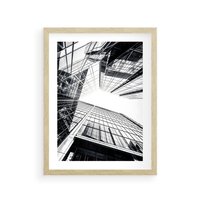 Plakat w ramie 40x50 - Wznoszący się Wysoko - architektura, wysoki wieżowiec - rama drewno