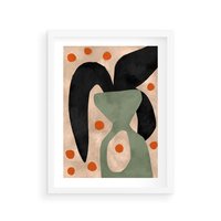 Plakat w ramie 50x70 - Impresje Boho - abstrakcyjny obraz, plakat - rama biała