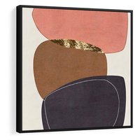 Obraz w ramie 50x50 - Rozkwitające Przenikające Formy - abstrakcyjny obraz, geometryczne formy - rama czarna