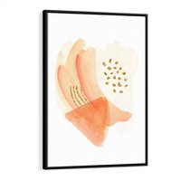 Obraz w ramie 70x100 - Rozkwitające Odbicia Form - abstrakcyjne akwarelowe plamy, minimalizm - rama czarna