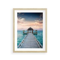Plakat w ramie 30x40 - Morski Pomost - morze, pomost - rama drewno