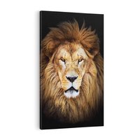 Obraz na płótnie 70x100 - Król zwierząt w majestatycznym stylu - lew, król