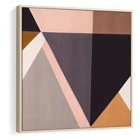 Obraz w ramie 80x80 - Trójkąty Wnętrz - abstrakcja, geometryczne kształty - rama drewno