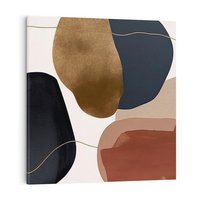 Obraz na płótnie 80x80 - Wibracje uczuć i emocji - nieregularne plamy, czarny