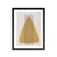 Plakat w ramie 30x40 - Migocące Impulsy - abstrakcyjna akwarelowa plama, nieregularne kreski - rama czarna