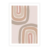 Plakat bez ramy 30x40 - Migotliwe Tęczowe Przestrzenie - abstakcyjne tęcze, delikatne odcienie beżu