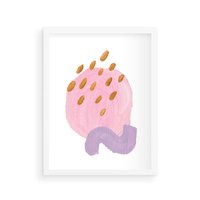 Plakat w ramie 50x70 - Migoczące Pastelowe Kształty - akwarela, minimalizm - rama biała