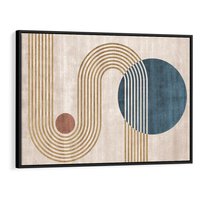 Obraz w ramie 100x70 - Melodia ukrytych snów - retro grafika, styl mid-century - rama czarna