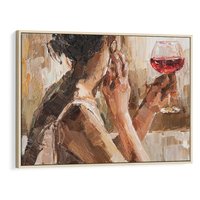 Obraz w ramie 70x50 - Wibracje - portret, kobieta - rama drewno