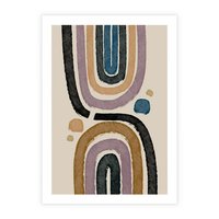 Plakat bez ramy 40x50 - Taniec Przenikających Kształtów - abstrakcyjne tęcze, kompozycja