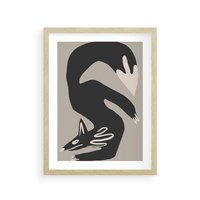 Plakat w ramie 50x70 - Ekspresja Skandynawskiego Światła - skandynawska sztuka, lis - rama drewno