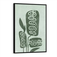 Obraz w ramie 50x70 - Nurtująca Zieleń - abstrakcyjny zielony motyw, skandynawski design - rama czarna