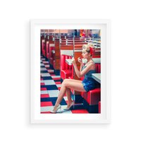 Plakat w ramie 50x70 - Ikoniczna Uroda - retro, Marylin Monroe - rama biała