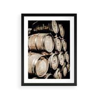 Plakat w ramie 30x40 - Tradycyjne Beczki - beczki, rustykalna fotografia - rama czarna