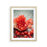 Plakat w ramie 30x40 - Granatowa Inspiracja Kuchni - granat, kuchnia - rama drewno