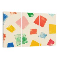 Obraz na płótnie 120x80 - Tęczowe Rytmy - kolorowe tęczowe kwadraty, wesoły kolaż