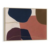 Obraz w ramie 120x80 - Abstrakt Marsala - nieregularne plamy, kształty - rama drewno