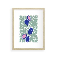 Plakat w ramie 40x50 - Figi Fioletu - figi, sztuka nowoczesna - rama drewno